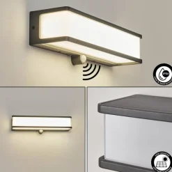 hofstein applique solaire Burseryd LED Anthracite, 1 lumière, Détecteur de mouvement