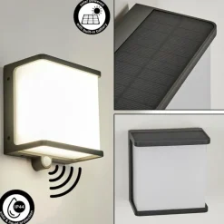 hofstein applique solaire Burseryd LED Noir, 1 lumière, Détecteur de mouvement