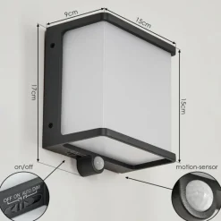 hofstein applique solaire Burseryd LED Noir, 1 lumière, Détecteur de mouvement
