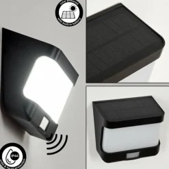 hofstein applique solaire Colchagua LED Noir, Blanc, 1 lumière, Détecteur de mouvement