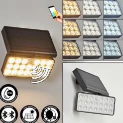 hofstein applique solaire Estampes LED Anthracite, 1 lumière, Détecteur de mouvement