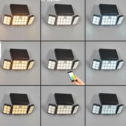 hofstein applique solaire Estampes LED Anthracite, 1 lumière, Détecteur de mouvement