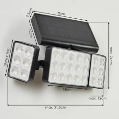 hofstein applique solaire Estampes LED Anthracite, 1 lumière, Détecteur de mouvement