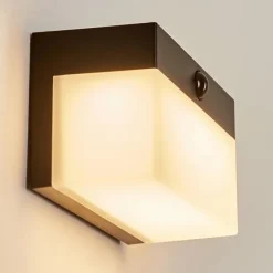hofstein applique solaire Malalhue LED Noir, 1 lumière, Détecteur de mouvement