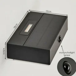 hofstein applique solaire Seilhac LED Noir, 1 lumière, Détecteur de mouvement