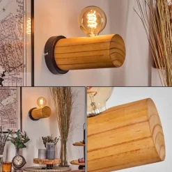 Luminaires Scandinaves-hofstein Argea Applique murale, Spot mural Écru, Noir, 1 lumière