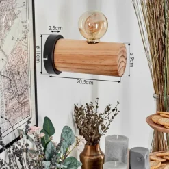 Luminaires Scandinaves-hofstein Argea Applique murale, Spot mural Écru, Noir, 1 lumière