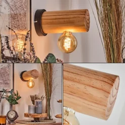 Luminaires Scandinaves-hofstein Argea Applique murale, Spot mural Écru, Noir, 1 lumière