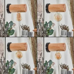 Luminaires Scandinaves-hofstein Argea Applique murale, Spot mural Écru, Noir, 1 lumière