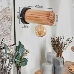 Luminaires Scandinaves-hofstein Argea Applique murale, Spot mural Écru, Noir, 1 lumière