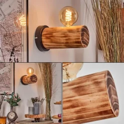 Luminaires Scandinaves-hofstein Argea Applique murale, Spot mural Brun foncé, Écru, Noir, 1 lumière