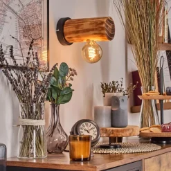 Luminaires Scandinaves-hofstein Argea Applique murale, Spot mural Brun foncé, Écru, Noir, 1 lumière