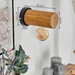 Lampes Industrielles-hofstein Argea Applique murale, Spot mural Brun, Écru, Noir, 1 lumière