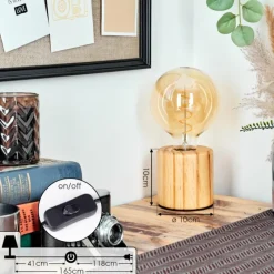 Luminaires Scandinaves-hofstein Argea Lampe à poser Écru, Noir, 1 lumière