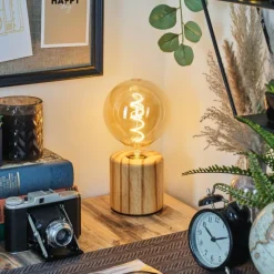 Luminaires Scandinaves-hofstein Argea Lampe à poser Écru, Noir, 1 lumière