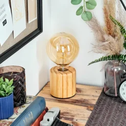 Luminaires Scandinaves-hofstein Argea Lampe à poser Écru, Noir, 1 lumière