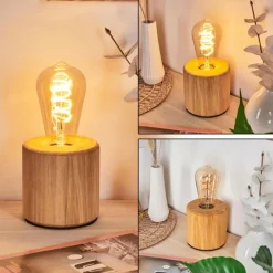 Luminaires Scandinaves-hofstein Argea Lampe de bureau, Lampe à poser Écru, Noir, 1 lumière