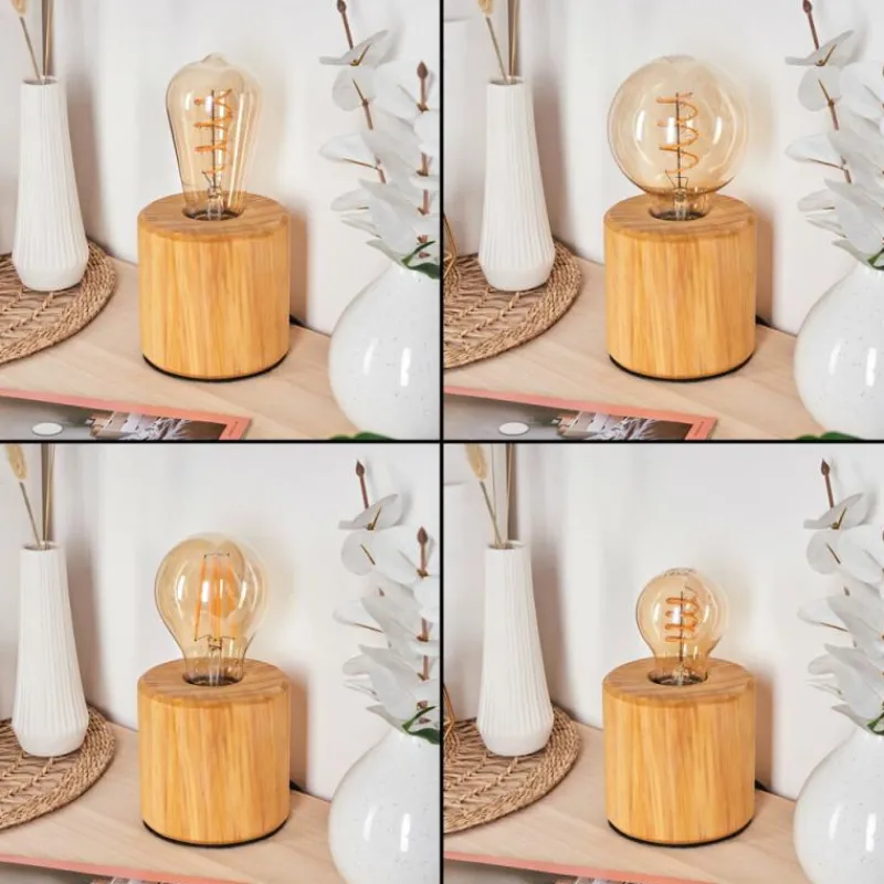 Luminaires Scandinaves-hofstein Argea Lampe de bureau, Lampe à poser Écru, Noir, 1 lumière