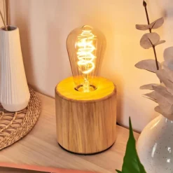 Luminaires Scandinaves-hofstein Argea Lampe de bureau, Lampe à poser Écru, Noir, 1 lumière