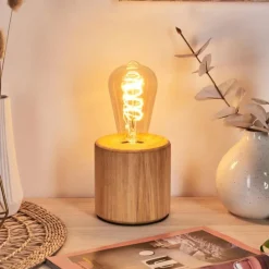 Luminaires Scandinaves-hofstein Argea Lampe de bureau, Lampe à poser Écru, Noir, 1 lumière