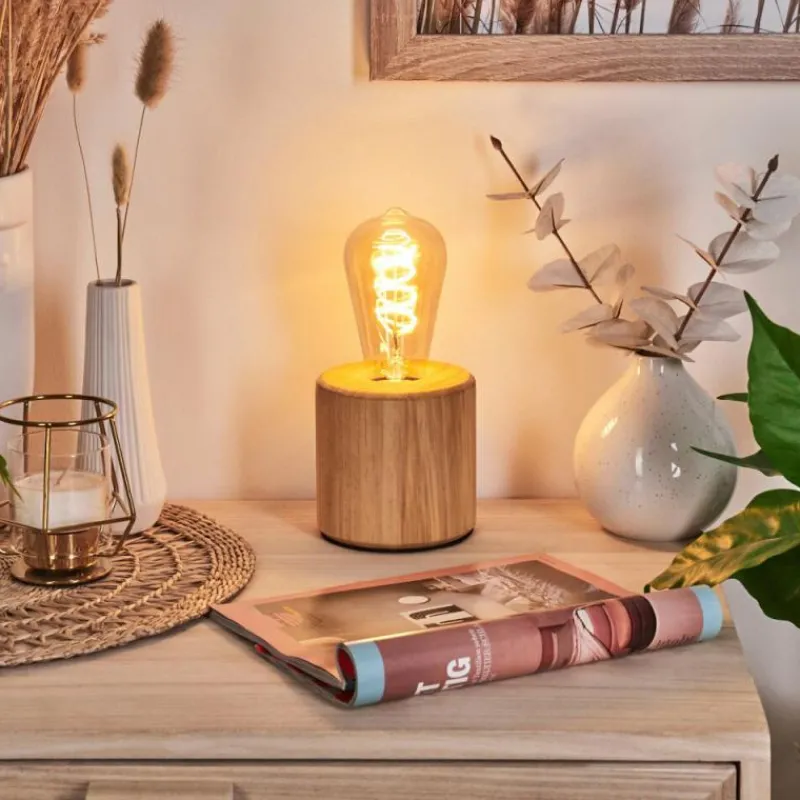 Luminaires Scandinaves-hofstein Argea Lampe de bureau, Lampe à poser Écru, Noir, 1 lumière