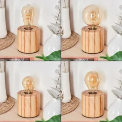 Luminaires Scandinaves-hofstein Argea Lampe de bureau, Lampe à poser Écru, Noir, 1 lumière