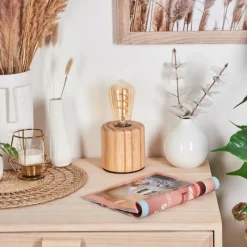 Luminaires Scandinaves-hofstein Argea Lampe de bureau, Lampe à poser Écru, Noir, 1 lumière