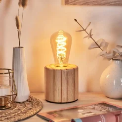 Luminaires Scandinaves-hofstein Argea Lampe de bureau, Lampe à poser Écru, Noir, 1 lumière