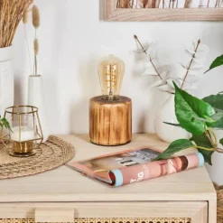 Luminaires Scandinaves-hofstein Argea Lampe de bureau, Lampe à poser Écru, Noir, 1 lumière