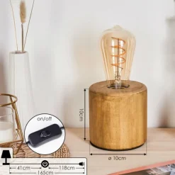 Luminaires Scandinaves-hofstein Argea Lampe de bureau, Lampe à poser Écru, Noir, 1 lumière