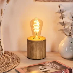 Luminaires Scandinaves-hofstein Argea Lampe de bureau, Lampe à poser Écru, Noir, 1 lumière