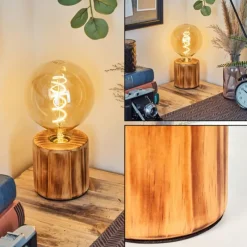 Luminaires Scandinaves-hofstein Argea Lampe de bureau, Lampe à poser Écru, Noir, 1 lumière