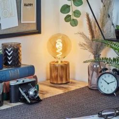 Luminaires Scandinaves-hofstein Argea Lampe de bureau, Lampe à poser Écru, Noir, 1 lumière