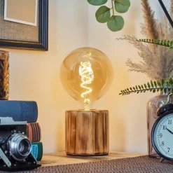 Luminaires Scandinaves-hofstein Argea Lampe de bureau, Lampe à poser Écru, Noir, 1 lumière