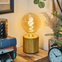 Luminaires Scandinaves-hofstein Argea Lampe de bureau, Lampe à poser Écru, Noir, 1 lumière