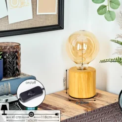 Luminaires Scandinaves-hofstein Argea Lampe de bureau, Lampe à poser Écru, Noir, 1 lumière