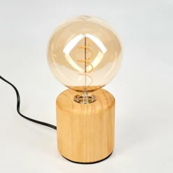 Luminaires Scandinaves-hofstein Argea Lampe de bureau, Lampe à poser Écru, Noir, 1 lumière