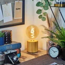 Luminaires Scandinaves-hofstein Argea Lampe de bureau, Lampe à poser Écru, Noir, 1 lumière