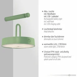 Luminaires Leuchten Direkt ARMA Suspension LED Vert, 1 lumière* Éclairage Led