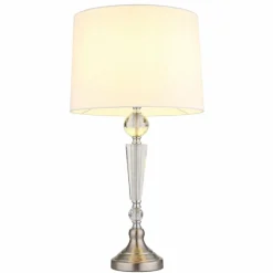 Lampes En Tissu-Luminaires Globo Lighting Arro Lampe à poser Nickel mat, 1 lumière