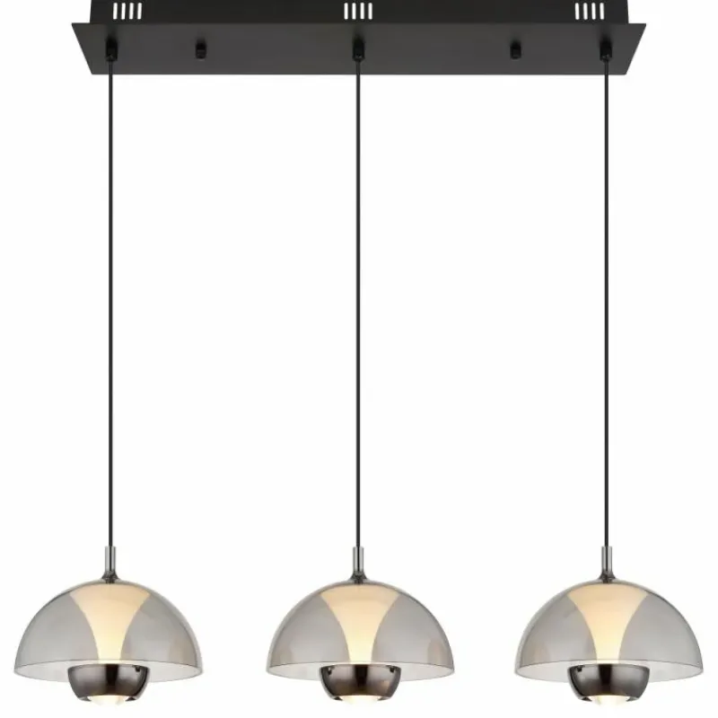 Suspension Verre Fumé-Luminaires Globo Lighting Arus Suspension LED Noir, 1 lumière