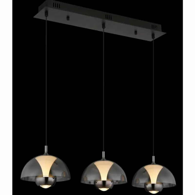 Suspension Verre Fumé-Luminaires Globo Lighting Arus Suspension LED Noir, 1 lumière