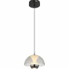 Suspension Verre Fumé-Luminaires Globo Lighting Arus Suspension LED Noir, 1 lumière