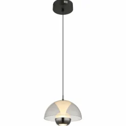 Suspension Verre Fumé-Luminaires Globo Lighting Arus Suspension LED Noir, 1 lumière