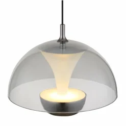 Suspension Verre Fumé-Luminaires Globo Lighting Arus Suspension LED Noir, 1 lumière