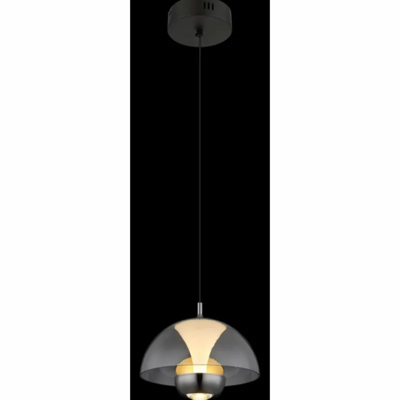 Suspension Verre Fumé-Luminaires Globo Lighting Arus Suspension LED Noir, 1 lumière