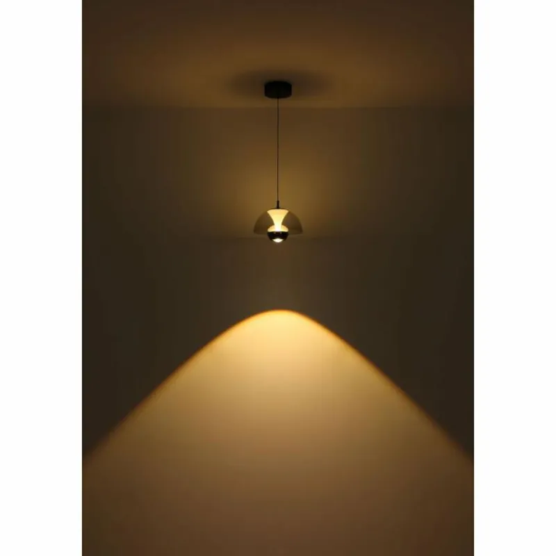 Suspension Verre Fumé-Luminaires Globo Lighting Arus Suspension LED Noir, 1 lumière