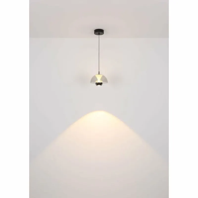 Suspension Verre Fumé-Luminaires Globo Lighting Arus Suspension LED Noir, 1 lumière