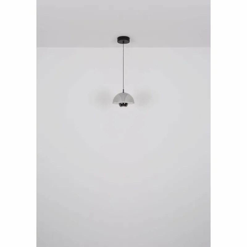 Suspension Verre Fumé-Luminaires Globo Lighting Arus Suspension LED Noir, 1 lumière