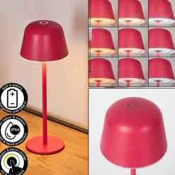 hofstein Asen Lampe de table d'extérieur, Lampe à poser LED Rose, 1 lumière